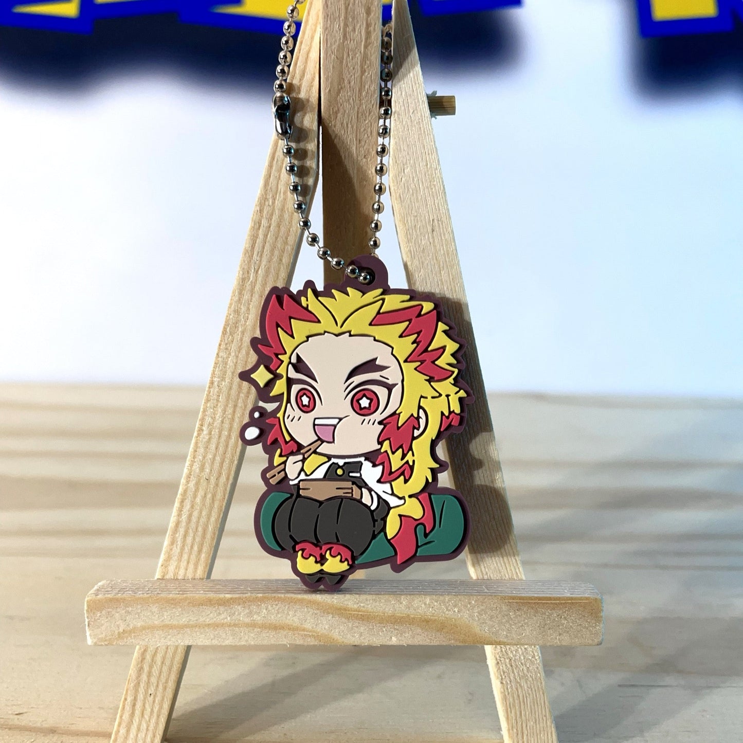 KYOJURO RENGOKU EATING - Rubber Keychain - Demon Slayer / Kimetsu No Yaiba