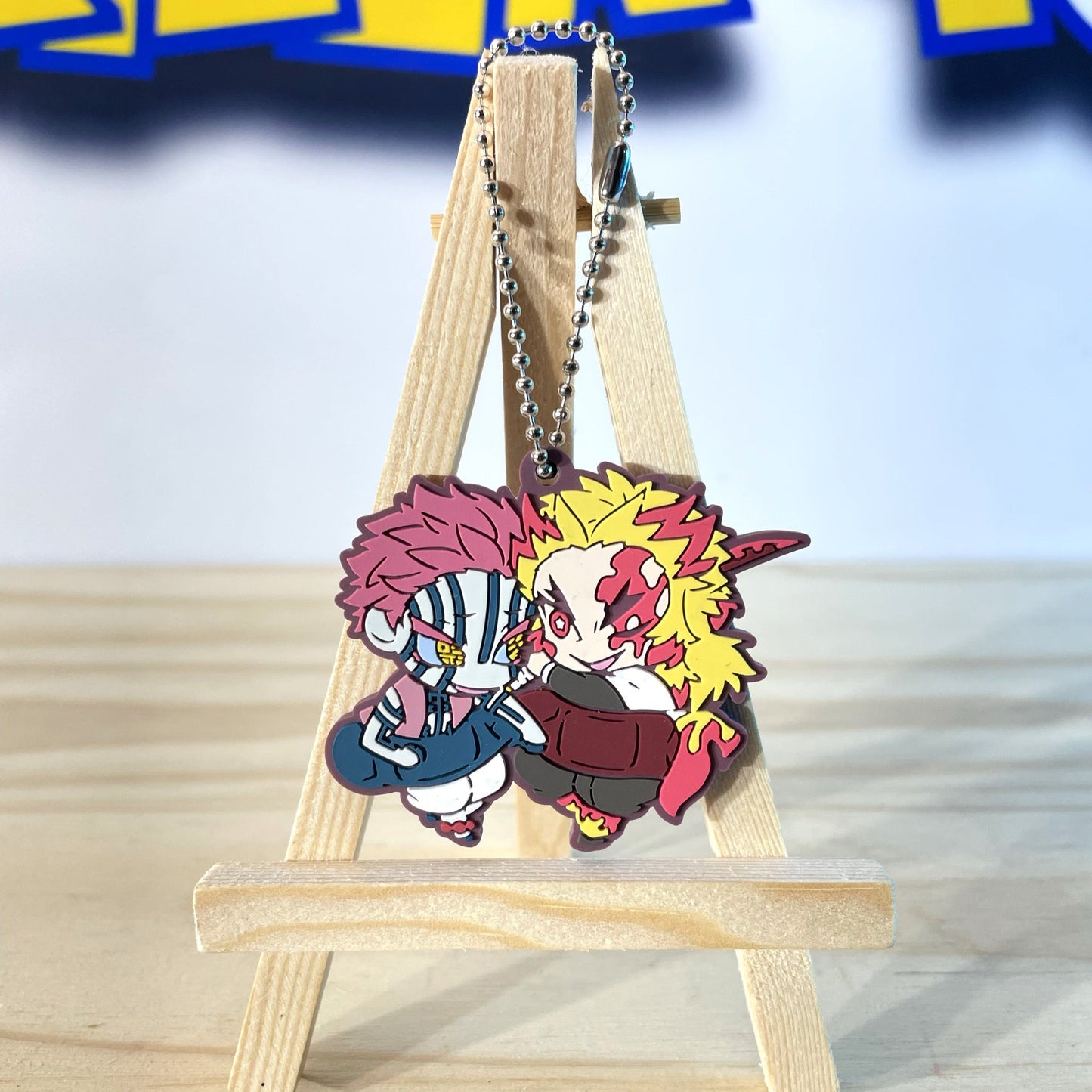 KYOJURO RENGOKU & AKAZA - Rubber Keychain - Demon Slayer / Kimetsu No Yaiba
