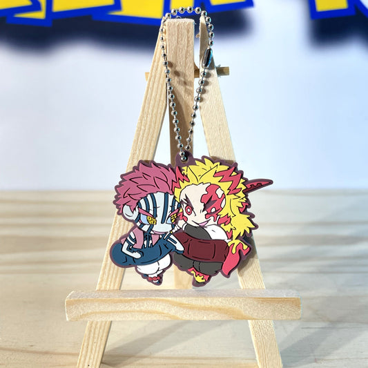 KYOJURO RENGOKU & AKAZA - Rubber Keychain - Demon Slayer / Kimetsu No Yaiba