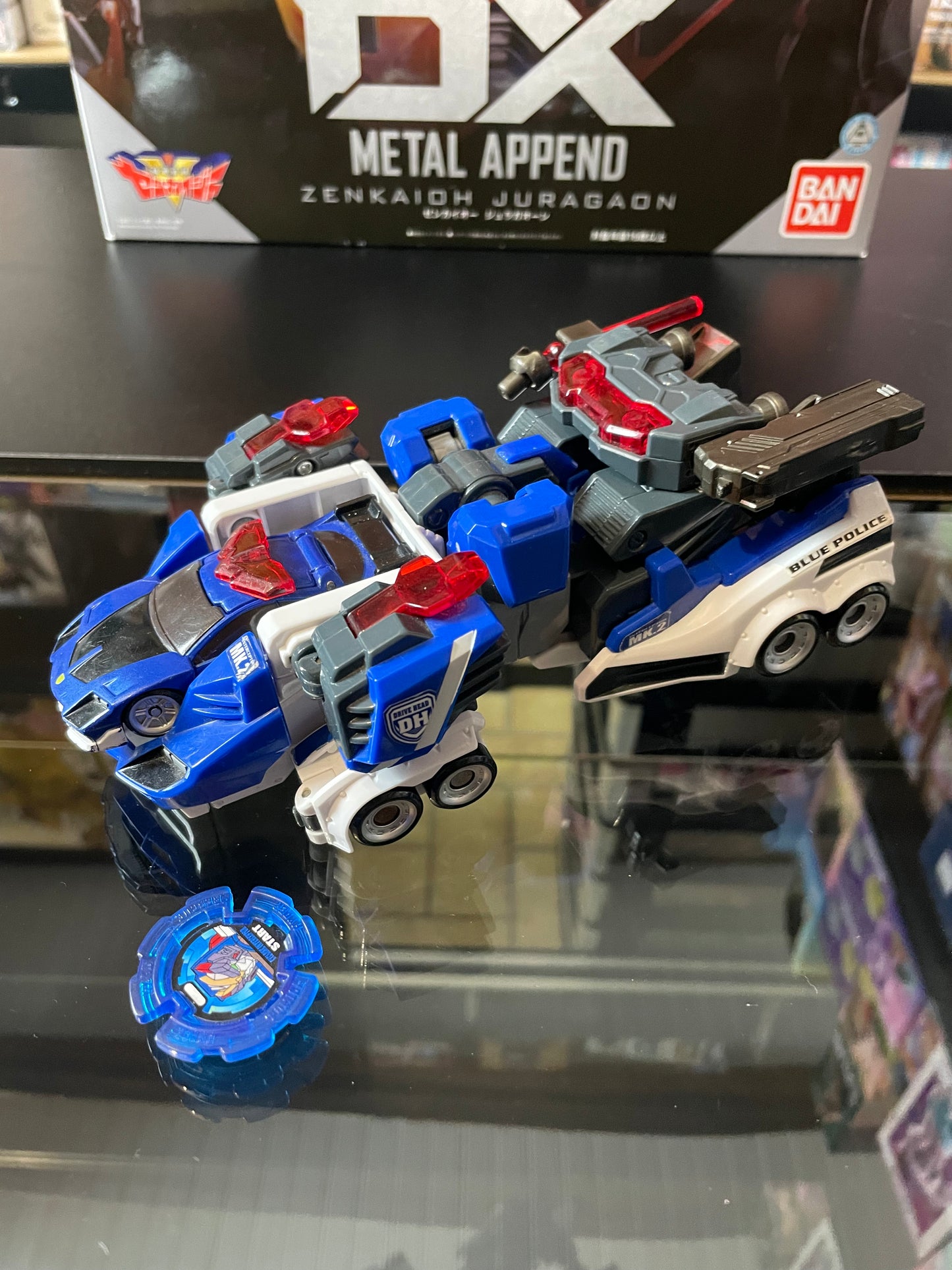 LOT DX ZENKAIOH JURAGAON - Metal Append + CYCLONE DRIVE HEAD 01 - Power Rangers / Tomica
