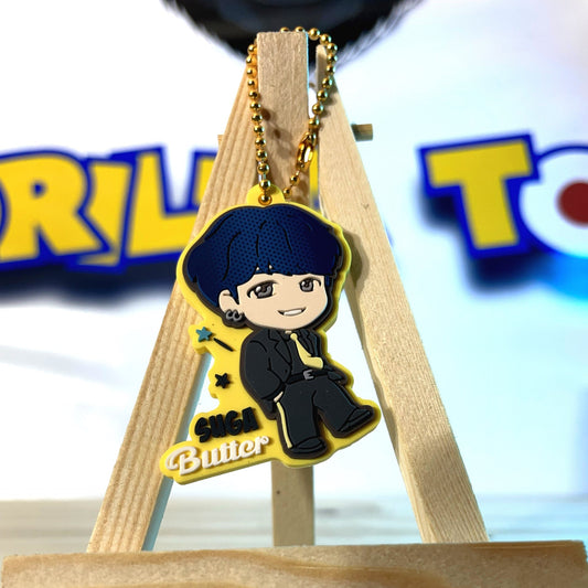 SUGA - Tiny Tan Butter - Rubber Keychain - Kpop - BTS